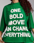 One Bold Move Oversized Crop Tee (Green)