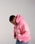 "Take The Risk" Fabric on Fabric Hoodie (Pink)