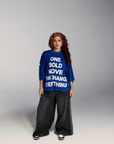 One Bold Move Oversized Crop Tee (Blue)