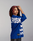 One Bold Move Oversized Crop Tee (Blue)