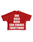 One Bold Move Oversized Crop Tee (Red)