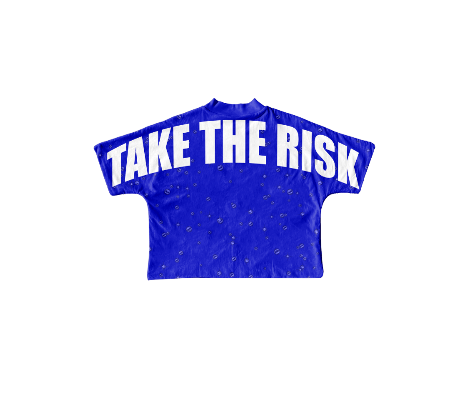 One Bold Move Oversized Crop Tee (Blue)