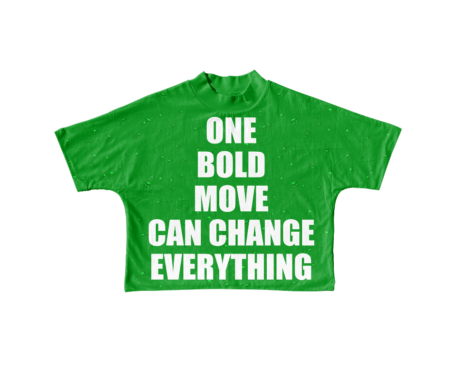 One Bold Move Oversized Crop Tee (Green)