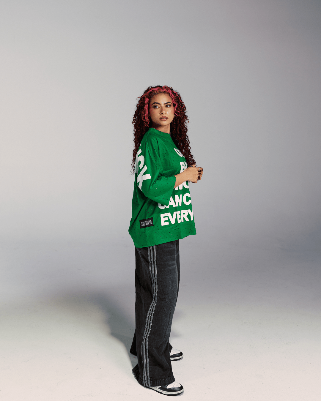 One Bold Move Oversized Crop Tee (Green)