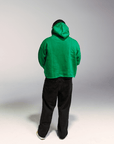 "Take The Risk" Fabric on Fabric Hoodie (Green)