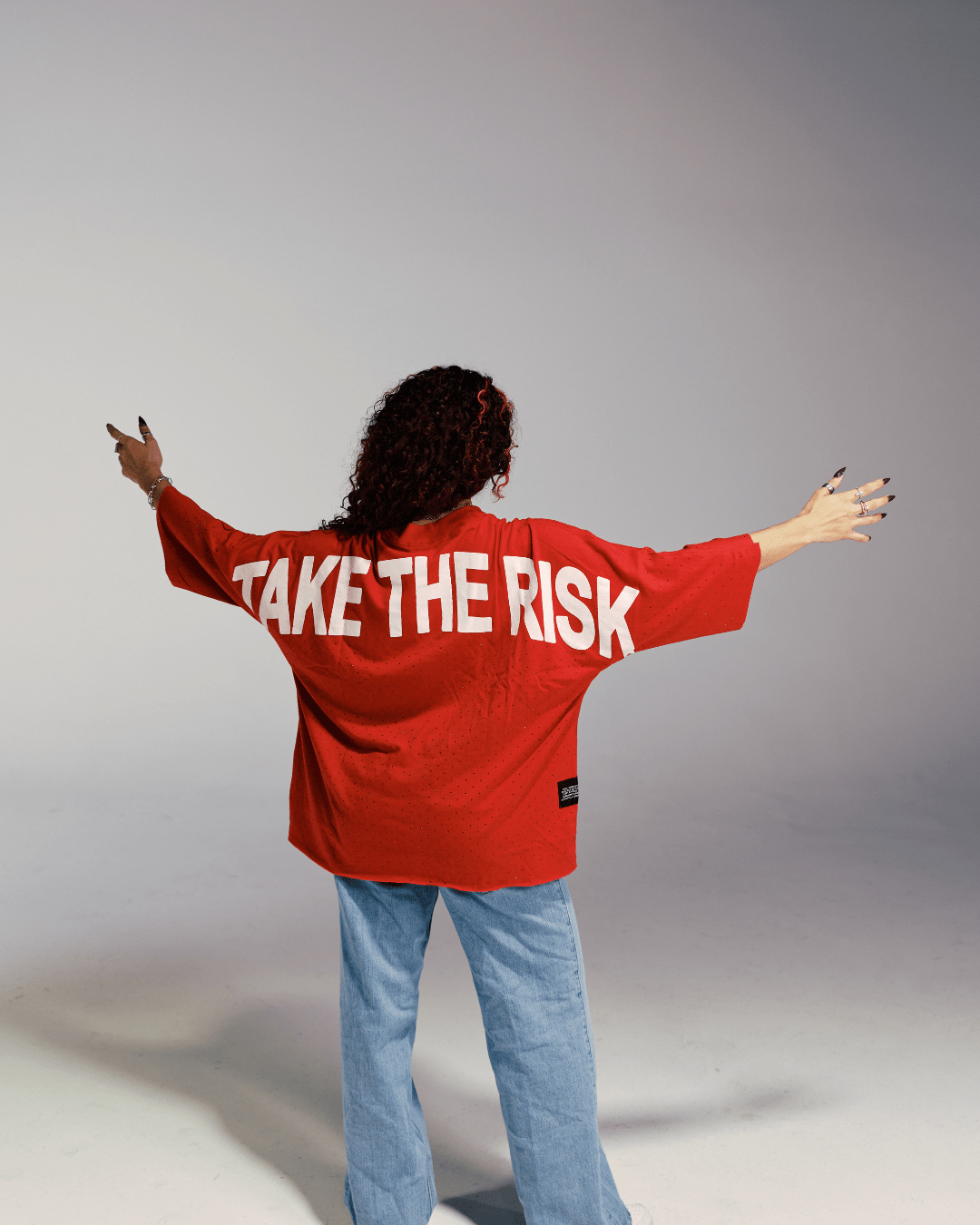 One Bold Move Oversized Crop Tee (Red)