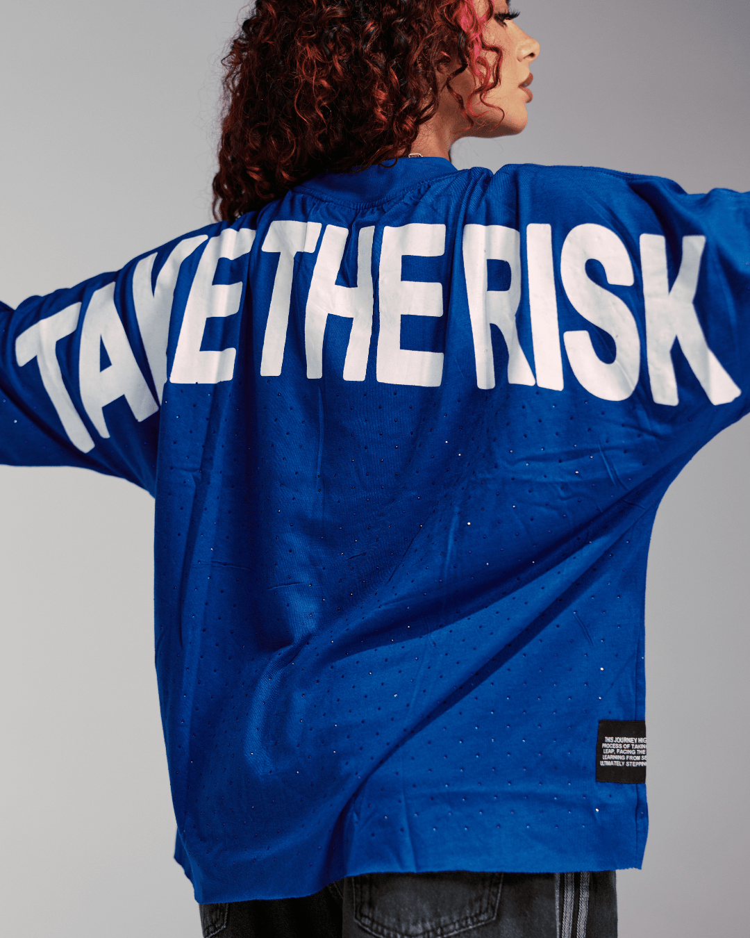 One Bold Move Oversized Crop Tee (Blue)