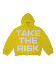 "Take The Risk" Fabric on Fabric Hoodie (Yellow)