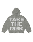 "Take The Risk" Fabric on Fabric Hoodie (Gray)