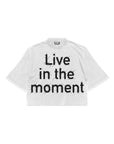 Live in the Moment Fabric-on-Fabric Crop Tee (White)