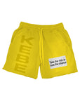 "Take the Risk or Lose the Chance" Shorts Yellow