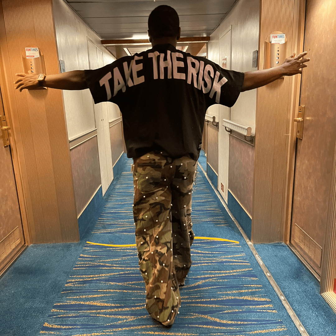 One Bold Move Oversized Crop Tee (Black)