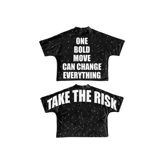 One Bold Move Oversized Crop Tee (Black)
