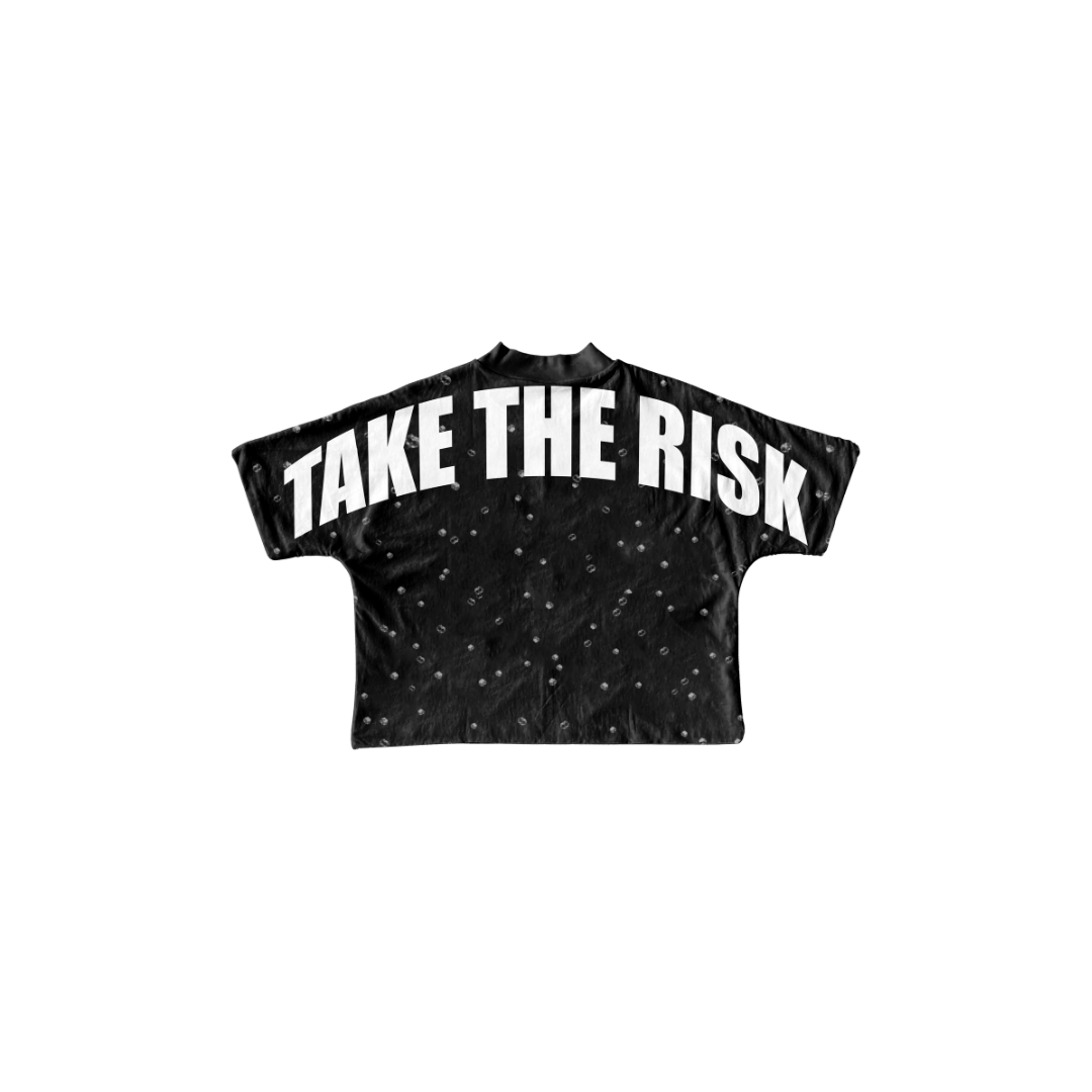 One Bold Move Oversized Crop Tee (Black)