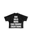 One Bold Move Oversized Crop Tee (Black)