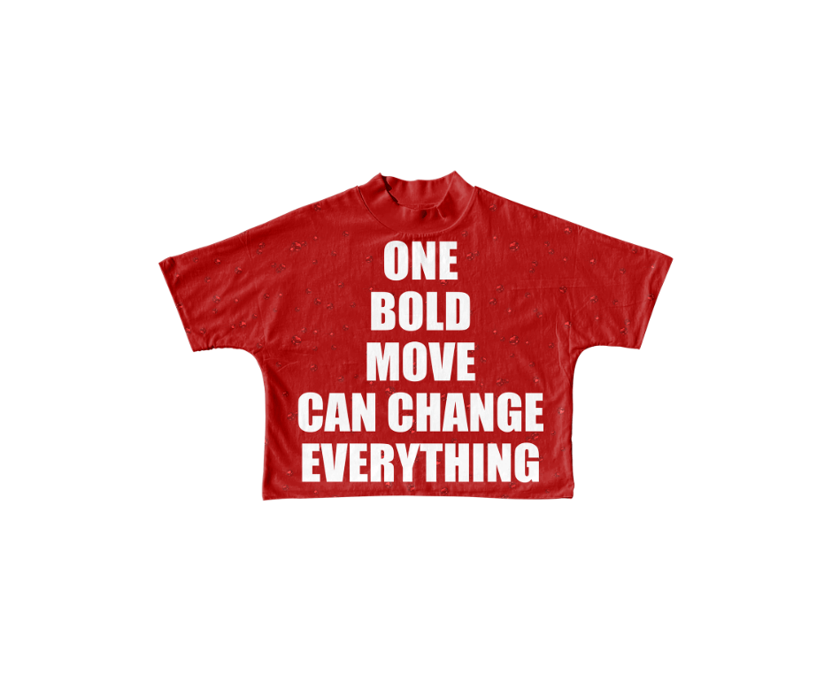 One Bold Move Oversized Crop Tee (Red)